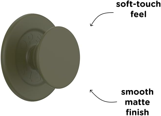 PopSockets Phone Grip for MagSafe, Magnetic Holder, Phone Stand, Green - Soft Touch Fatigue