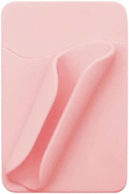 Lip Gloss Holder Phone Case,Silicone Lip Holder with Card Holder,Protective Lip Gloss Case with Adhesive Holder for Most Phone Models(Pink)