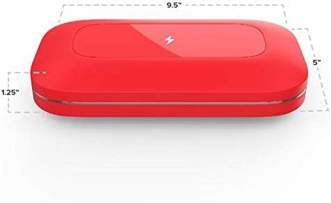 PhoneSoap Pro UV Smart Phone Sanitizer & Universal Cell Phone Charger Box | Patented & Clinically Proven 360-Degree UV-C Disinfection | Disinfects and Charges All Phones (Red)