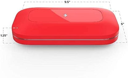 PhoneSoap Pro UV Smart Phone Sanitizer & Universal Cell Phone Charger Box | Patented & Clinically Proven 360-Degree UV-C Disinfection | Disinfects and Charges All Phones (Red)