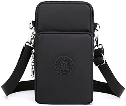 Small Crossbody Bag Cell Phone Purse Wallet Wristband Armband for Samsung Galaxy S22 Ultra S22+ S20 S21 FE A53 A03s A13 Moto G Power 2022 G Stylus 5G OnePlus Nord N200 TCL 30 SE BLU G91 F91 (Black)