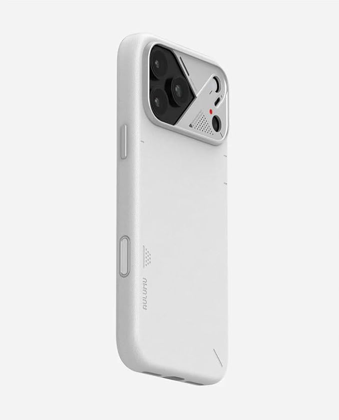 Aulumu A17 Vegan Leather CoolHyper iPhone 17 Pro Max Case | Camera Control | with Cooling Fins | Luxury Comfort | Compatible with MagSafe | Complete Wrap-Around - White