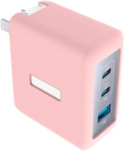 Protective Silicone Soft Cover Suitable for Anker 100W B2145 Charger Scratch-Proof Shockproof Anti-Drop Dust Protection Case Accessories (Pink)