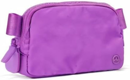 Pander Two Way Zipper Fanny Pack Nylon Everywhere Belt Bag for Women, Water Repellent Waist Packs, Crossbody Bags with Adjustable Strap (Violet).