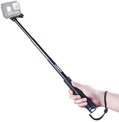 Extendable Action Camera Selfie Stick, 19" Sports Cameras Selfie Stick Pole Waterproof Telescoping Pole Monopod for DJI OSMO, AKASO, SJCAM, YI, Victure, Qumox, Crosstour