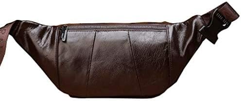Hebetag Leather Fanny Pack Waist Bag for Men Women Outdoor Travel Walking Hiking Camping Phone Pouch Wallet Casual Daypack (Coffee)