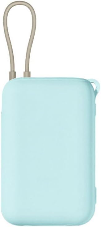 Shockproof Silicone Protective Cover Sleeve for Xiaomi 10000MAh P15ZM Power Bank Dustproof Anti-Scratch Drop-Resistant Damage-Proof Soft Skin-Friendly Case Shell Built-in Cable (Light Mint Green)