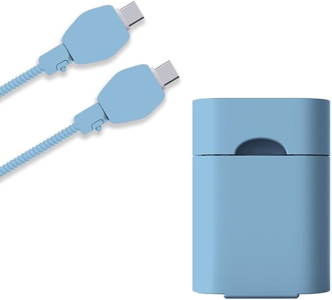 Silicone Charging Case with Cable Edge Protection and 20W USB-C Power Adapter, Compatible with iPhone 15, 16, and 17 Pro Max (Charger Not Included)(Blue)
