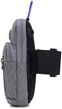 Men Women Sport Running Armband Cellphone Holder Pouch Crossbody Shoulder Purse Arm Bag for Samsung Galaxy S22 Ultra Plus S20 FE S21 Fe A53 5G A12 A13 5G A22 A32 A52 Pixel 6 Pro Moto G Pure (Gray)