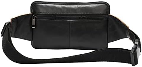 Hebetag Leather Waist Pack Fanny Bag for Men Women Outdoor Travel Sports Running Walking Hiking Hip Bum Belt Slim Cell Phone Purse Casual Waist Wallet Pouch (#13Black)