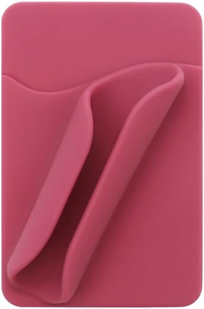 Lip Gloss Holder Phone Case,Silicone Lip Holder with Card Holder,Protective Lip Gloss Case with Adhesive Holder for Most Phone Models(Rose Pink)