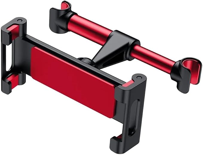 Tablet Holder for Car Headrest, Car Holder for 4.7-13'' Tablet or Phone Holder Back Seat Headrest Mounting Holder for iPad Pro 12.9- Red Buckle