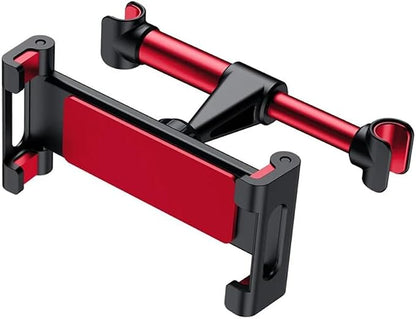 Tablet Holder for Car Headrest, Car Holder for 4.7-13'' Tablet or Phone Holder Back Seat Headrest Mounting Holder for iPad Pro 12.9- Red Buckle