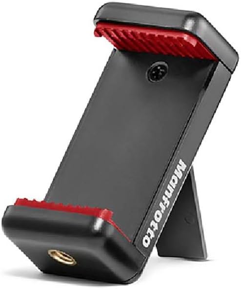 Manfrotto Mini Tripod with Universal Smartphone Clamp, Made in Italy, for iPhone with or Without Case, CSC, Vlogging, Videography, MKPIXICLMII-BK