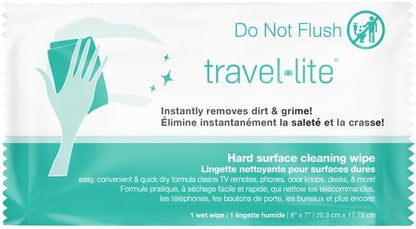 LA Fresh Wipe Away Hard Surface Cleaning Wipes Pack of 50 Individually Wrapped 7x6" Wipes