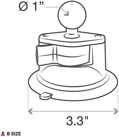 RAM MOUNTS Twist-Lock Composite Suction Cup Base with Ball RAP-B-224-1U with B Size 1" Ball