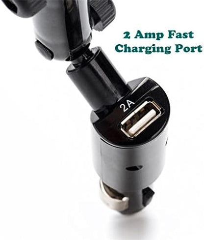 Car Mount Compatible with Motorola Moto e6, Charger Holder DC Socket USB Port Cradle Swivel Plug-in for Moto e6 Phone