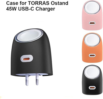 Soft Silicone Protective Cover for TORRAS Ostand 45W USB-C for Dynamic Charger Case Shockproof Anti-Scratches Dustproof Charging Block Skin Sleeve Shell Accessories (Black)