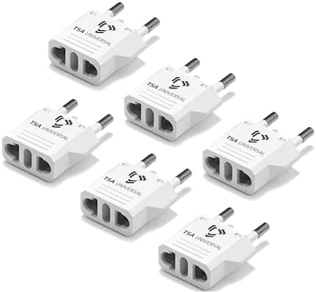 United States to Indonesia/Bali Travel Power Adapter to Connect North American Electrical Plugs to Indonesian Outlets for Cell Phones, Tablets, eReaders, and More (6-Pack, White)