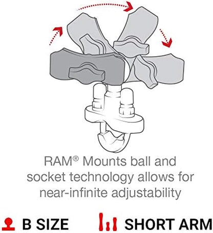 RAM Mounts X-Grip Large Phone Mount with Handlebar U-Bolt Base RAM-B-149Z-A-UN10U with Short Arm for Motorcycle, ATV/UTV, Bike