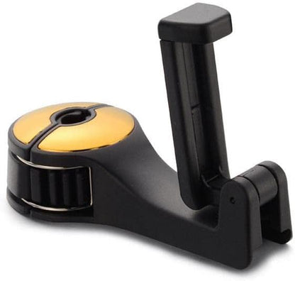 Car Headrest Hook Phone Car Holder Car Hanger for A4 B6 Seat Back Hanger Storage Hook Phone Holder Auto Fastener Clip (Yellow)