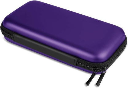 iMangoo Travel Essential Electronics Organizer Pouch Charger Case, Shockproof Dual Zipper Power Bank Cables Tech Accessories Purse, Men & Women Travel Must Have Storage Bag, 6.5x3.2x1 inch Purple