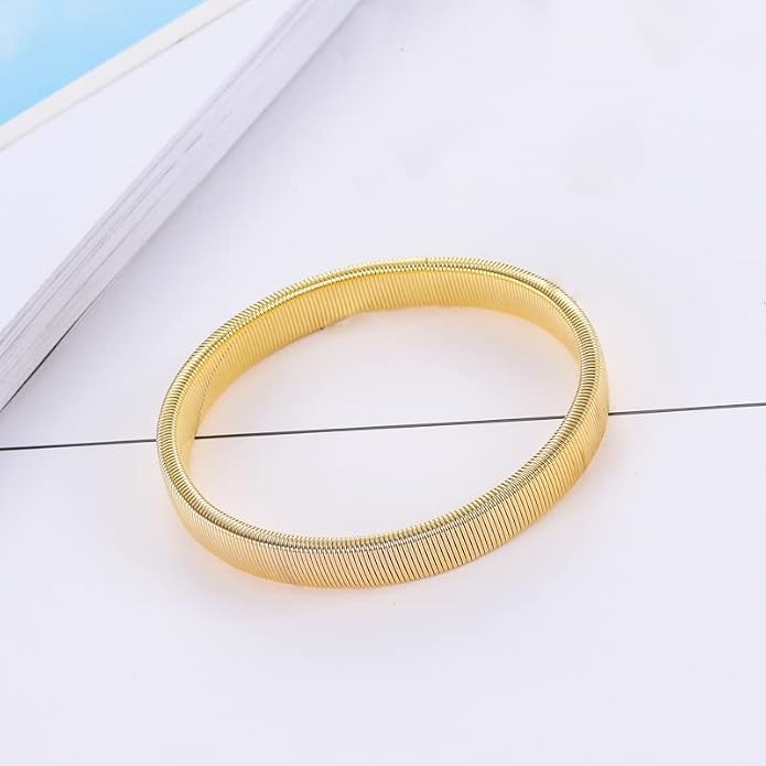 COLORFUL BLING 2-6pcs Metal Arm Band Adjustable Anti-Slip Bracelet Shirt Sleeve Holders Wrap Bangle Garters Stretch Armbands Set Gift