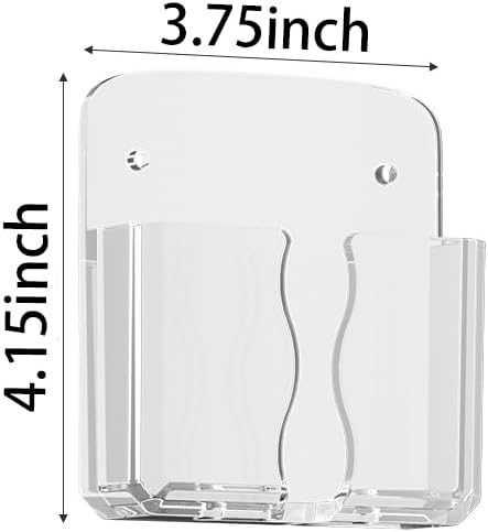 CEI&BPY 2Pack Transparent Wall-Mounted Phone Holder with Adhesive and Nails Fits Most Phones Including iPhone 16 Pro Max