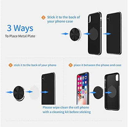 SALEX Replacement Metal Plates Set for Magnetic Car Phone Holders, Wall & Air Vent Mounts, Cases, Magnets. Kit of 2 Matte Red Round Iron Discs Without Holes. 3M Adhesive Backing. Steel Disks 2 Pack.