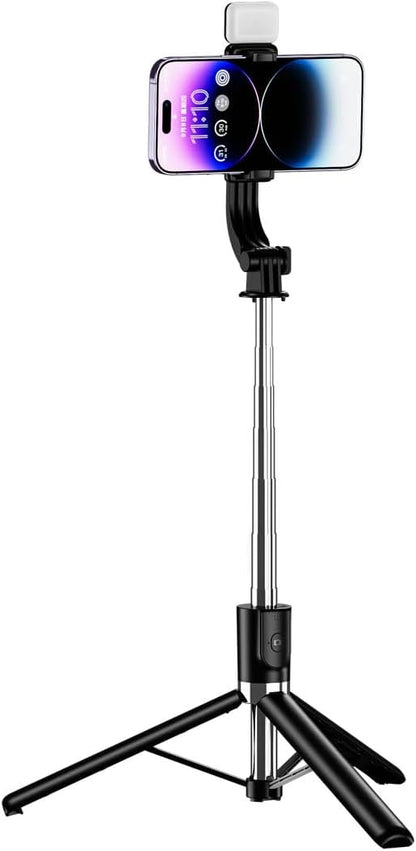 Tianle Selfie Stick with Fill Light, 51 Inch Phone Tripod Extendable Cell Phone Tripod Stand with Wireless Remote and Phone Holder Compatible with iPhone Android for Selfie, Video Recording, Photo