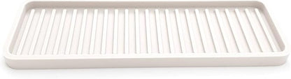 Happitasa Silicone Kitchen Sink Organizer Tray, Sponge Holder and Countertop Protector | Bathroom and Kitchen Soap Dish and Dispenser Tray (Vanilla Cream, 12"x4", 9.2 Ounces)