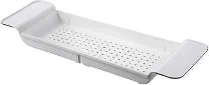 Expandable Bathtub Tray Adjustable Bathtub Storage Shelf Holder For Book Wine Phone Multifunctional Bathroom Tub Rack