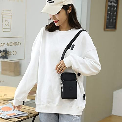 Small Crossbody Bag Cell Phone Purse Wallet Wristband Armband for Samsung Galaxy S22 Ultra S22+ S20 S21 FE A53 A03s A13 Moto G Power 2022 G Stylus 5G OnePlus Nord N200 TCL 30 SE BLU G91 F91 (Black)