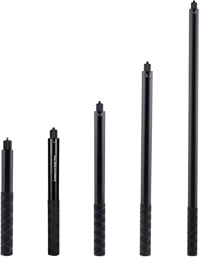 6.5ft/2m Invisible Selfie Stick for Insta360 X5/X4/GO3 DJI OSMO - Aviation Aluminum Extension Pole with Auto-Remove 360° Technology
