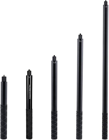6.5ft/2m Invisible Selfie Stick for Insta360 X5/X4/GO3 DJI OSMO - Aviation Aluminum Extension Pole with Auto-Remove 360° Technology