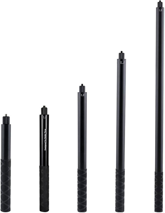 6.5ft/2m Invisible Selfie Stick for Insta360 X5/X4/GO3 DJI OSMO - Aviation Aluminum Extension Pole with Auto-Remove 360° Technology