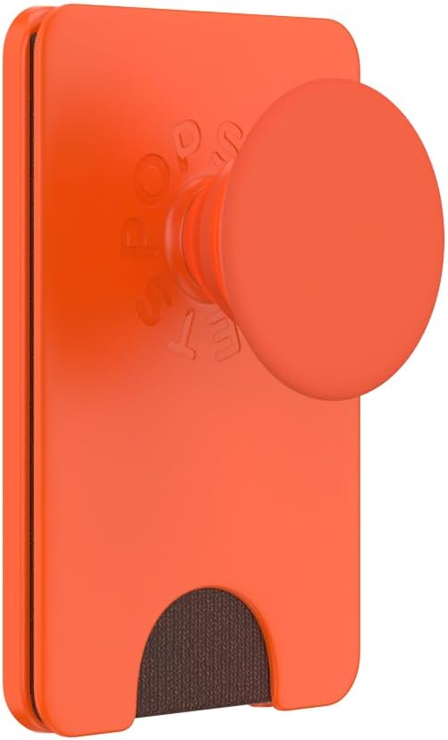 PopSockets Phone Wallet for MagSafe, Phone Card Holder with Grip, Orange - Persimmon