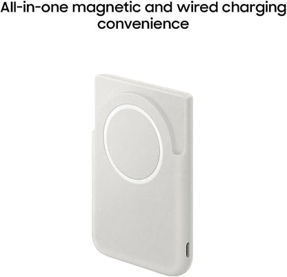 Samsung Galaxy Magnetic Wireless 5,000mAh Battery Pack, Cordless or Wired Super Fast Charging, Built-in Magnets, Sturdy Kickstand