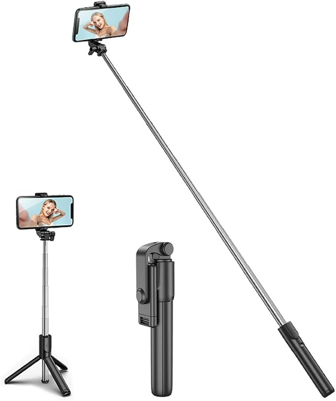 Tianle Selfie Stick, 40 Inch Phone Tripod Extendable Cell Phone Tripod Stand with Wireless Remote and Phone Holder Compatible with iPhone Android Phone for Selfie, Video Recording, Photo