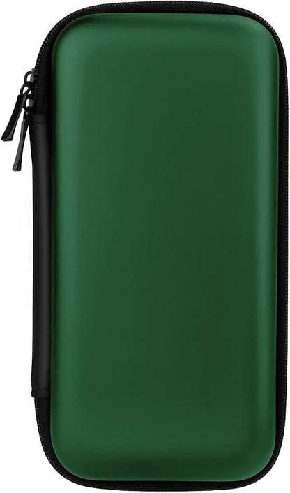 iMangoo Travel Essential Electronics Organizer Pouch Charger Case, Shockproof Dual Zipper Power Bank Cables Tech Accessories Purse, Men & Women Travel Must Have Storage Bag, 6.5x3.2x1 inch Green