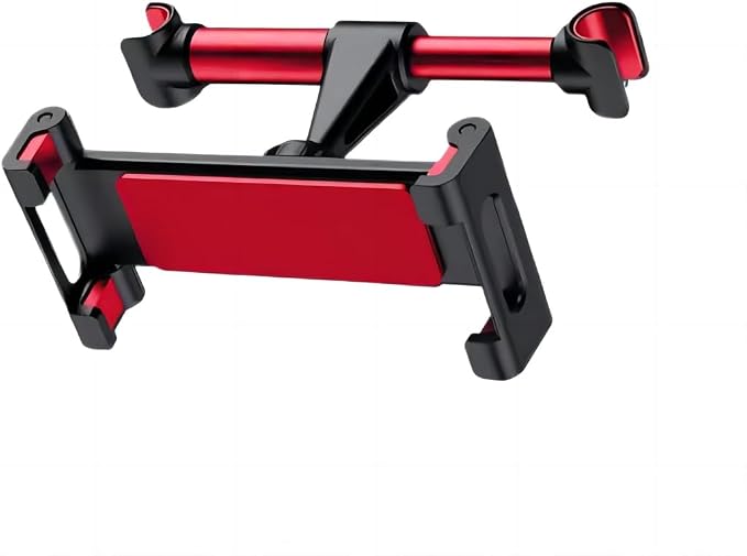 Car Headrest Stand - Advanced Rotatable Lazy Stand for Mobile Phones, Tablets, Gaming Devices 4.7-12.9 inch Device Use C Style (Red)