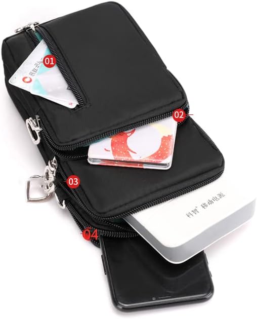 Crossover Body Bag Armband for Moto E, One 5G, G100, G Fast Power Stylus Play/Samsung Galaxy S22 Plus S21+ S20+ / OnePlus Nord N10 / LG Wing K51 V60 Small Cute Cell Phone Purse Wallet Pouch (Black)