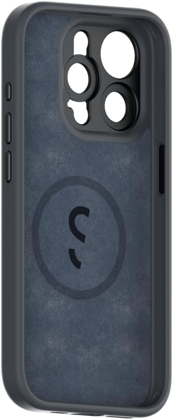 ShiftCam Leather Camera Case Compatible with iPhone 15 | Built-in Lens Mount | Magnetic-Case | Shoot Stunning Photos Instantly (iPhone 15 Series, iPhone 15 Pro) Charcoal