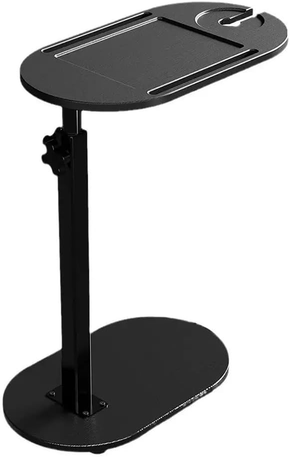 Bamboo Bathtub Tray Table with Adjustable Height,Freestanding Bath Caddy Side Table， Tub Shelf with Wine Glass Phone Holder, Suitable for Luxury Spa ，House Warming Gift and Bathing Reading（Black）