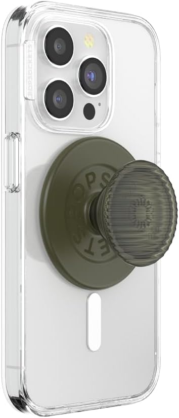 PopSockets Phone Grip for MagSafe, Magnetic Holder, Phone Stand, Green - Fluted Fatigue