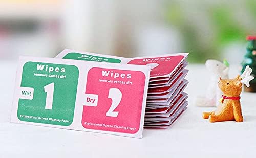 100pcs(50set) Dry Wet Cleaning Wipes Paper Dust Removal Papers LCD Screens for Tempered Glass Camera Lens, 6.0 x 6.0cm