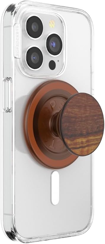 PopSockets Phone Grip for MagSafe, Magnetic Holder, Phone Stand, Brown - Olive Wood