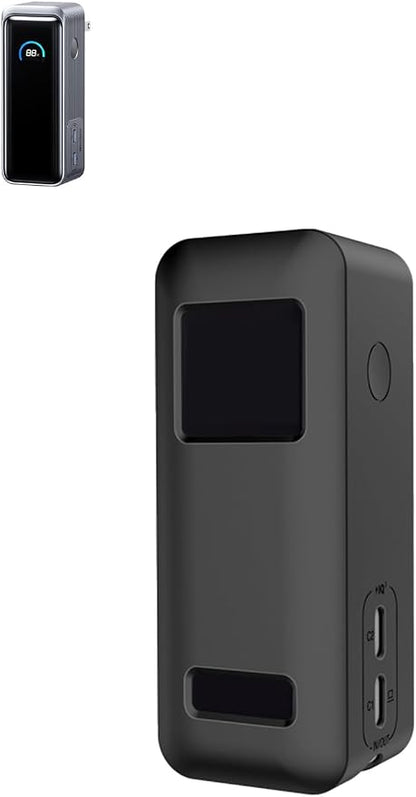 Compatible with Anker Prime Power Bank,9,600mAh Battery Pack with 65W Output,Premium Silicone Shockproof Protection Skin Touch Charging Port Accessible,Black.