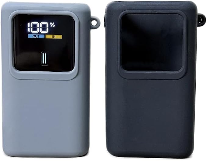 Case for CUKTECH NO.10 Mini, Mobile Power Shockproof Silicone Case, Flexible Non-Slip Portable Power Bank Cover (Gray)