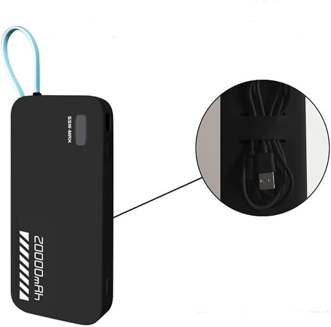 Mobile Power Silicone Case for CUKTECH CP25 20000mah 55W Power Bank Protective Case Power Source Sleeve (Black)